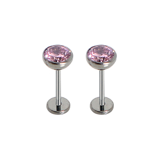 粉钻钛合金耳钉0.8mm基础款耳骨钉F136医用植入级耳钉防过敏耳环