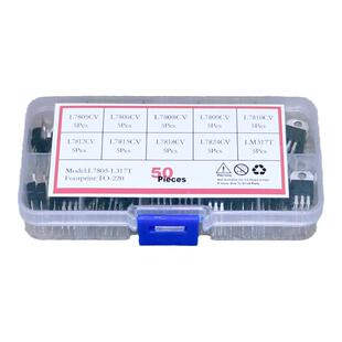50个10种 三极管 L7805/12/15/24 /7905/LM317T 三端稳压管包盒装