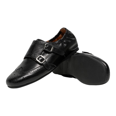 BeauToday真皮乐福鞋布洛克女鞋