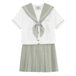 【月野HOUSE】*青烟*夏日感双子水手服原创自制 四本蛇腹线JK制服