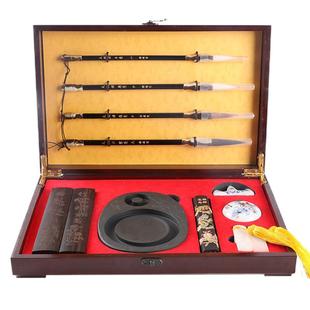 文房四宝套装专业级高档毛笔砚台毛笔架墨条端砚镇尺笔墨纸砚毛笔字书法国画专用文房礼盒送人送礼套装