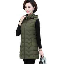 中老年女装加厚中长款棉服中年马甲1