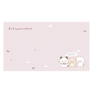 意志薄弱酱Ishiyowachan环保白色橡胶轻薄防水防滑写字超大鼠标垫