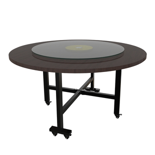 云沐语折叠餐桌圆桌家用10人小户型颗粒板新型伸缩多功能吃饭桌子