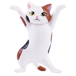 日本正版QUALIA 第1弹 妖娆猫咪笔架扭蛋举耳机猫 猫猫支架沙雕猫