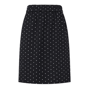 孙文秀studio半身裙复活波点裙秋冬时髦黑色高腰百搭松紧腰波点女