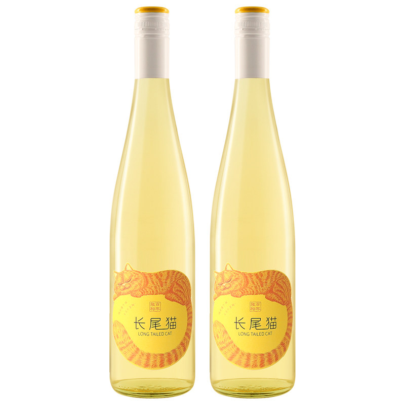 张裕官方长尾猫半甜白葡萄酒
