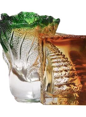 夏尚逸典琉璃笔筒摆件步步高升