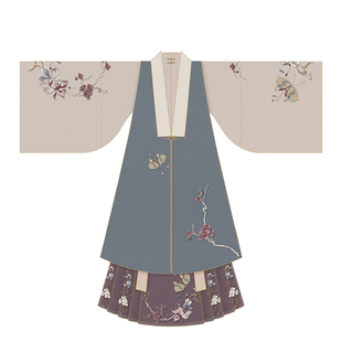 醉雨朵原创沁园春明制比甲汉服套装女秋季中国风白菜马面裙全套春