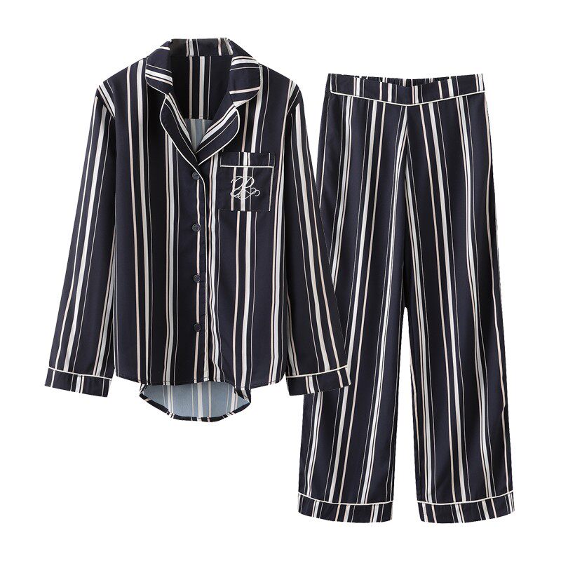 桃蜜糖女士条纹套装家居服