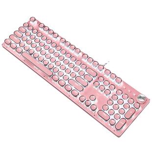 朋克机械键盘键帽粉色蓝金属个性透光单个复古圆水晶87/104十字轴