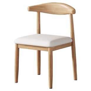 餐椅家用餐桌椅北欧餐厅靠背凳子现代出租房用仿实木铁艺牛角椅子