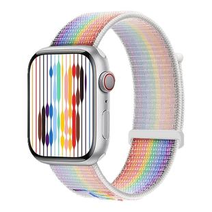 适用苹果手表iwatchS10表带s11尼龙apple watchS9回环SE编织彩虹S8运动ultra2男女款智能s7/s6手表带S4腕带S5