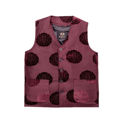 中老年男士羊毛皮毛一体背心马甲