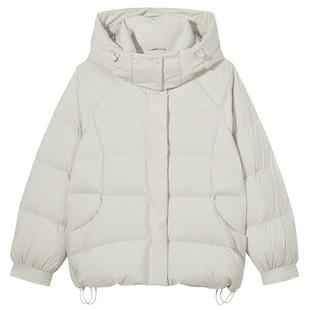 热风羽绒服女款冬季2025年新款连帽加厚泡芙感连帽羽绒服户外保暖