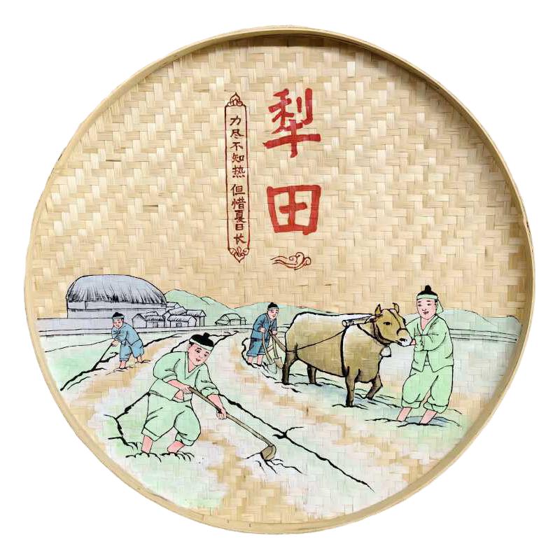 田园手绘乡村振兴墙面背景装饰画