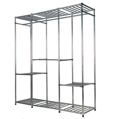 不锈钢卧室加厚结实铝合金衣柜架