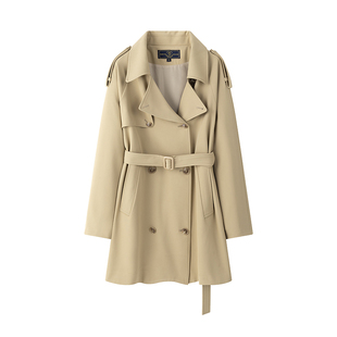 东京岁时记jk卡其色中长款风衣小个子外套秋季制服套装女新款上衣