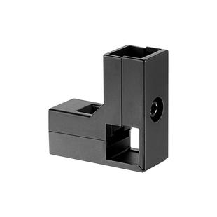 25x25哑黑不锈钢方管连接件二通T型三通接头架子免焊接夹具固定件