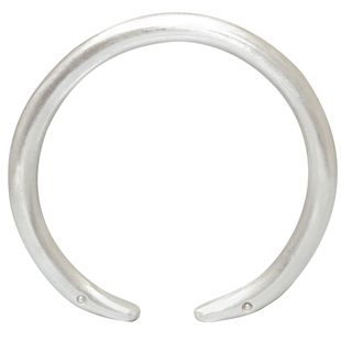 素集祥足银手镯纯手工圆形粗龙头光面哑光999纯银手镯极简风