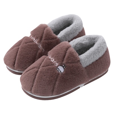 流氓兔包跟棉拖鞋女秋冬季家居家用室内防滑保暖毛绒厚底棉鞋女冬