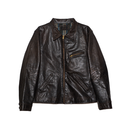 复古真皮皮衣RRL复刻水洗牛皮