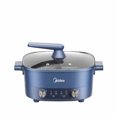 美的电火锅鸳鸯家用多功能一体式电炒菜炒锅电热电锅电煮锅不粘锅