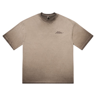 ALLIN 纯棉重磅短袖t恤男款夏季美式潮牌立体印花情侣半截袖上衣
