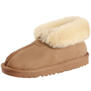 GOOBEI古贝新款羊皮毛一体雪地靴女冬季保暖防滑两穿翻边情侣棉鞋