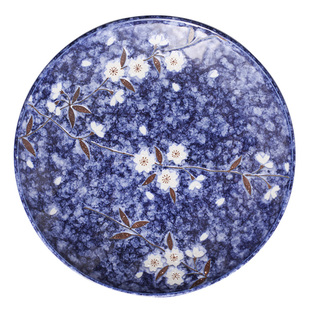 爱悦居日本进口蓝樱花陶瓷饭碗拉面碗汤碗家用盘子碟杯日式餐具