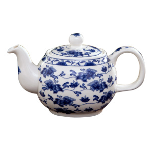 景德镇耐高温油壶 陶瓷茶壶单壶大号泡茶壶凉水壶家用醋壶青花瓷