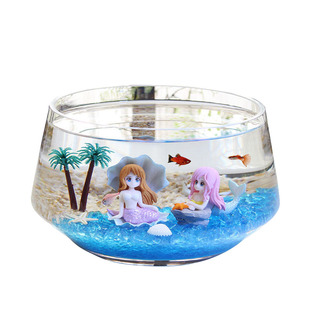 美人鱼加厚金鱼缸玻璃缸招财锦鲤缸养碗莲缸荷花缸大号乌龟缸家用