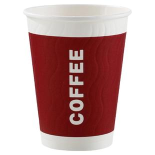 双层加厚隔热S纹瓦楞纸杯防漏一次性咖啡奶茶纸杯外卖打包热饮杯