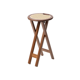 折叠圆凳吧台凳家用餐凳客厅备用板凳便携式厨房洗菜凳藤编高脚凳