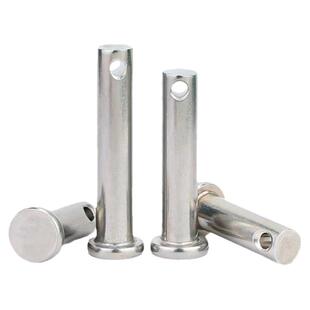 304不锈钢带孔销轴平头销钉轴圆柱销子定位销GB882M3M5M6M8M10m12