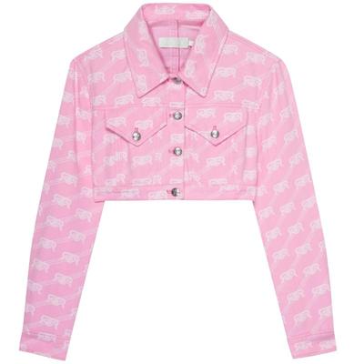 REVAN芮范2023秋季新品设计师款甜酷粉色牛仔短外套RN70109195