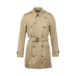 【自营】BURBERRY/博柏利男士肯辛顿版型双排扣中长款风衣外套