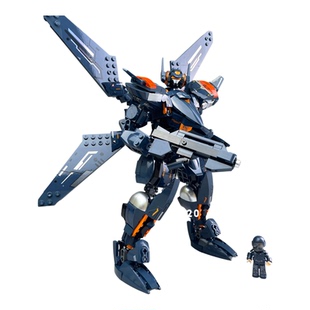 积木机甲反坦克榴弹9AJ20威龙战甲机器人可载人机甲拼装模型玩具