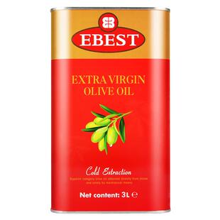 易贝斯特3L铁听特级初榨西班牙原装进口橄榄油压榨炒菜凉拌送礼