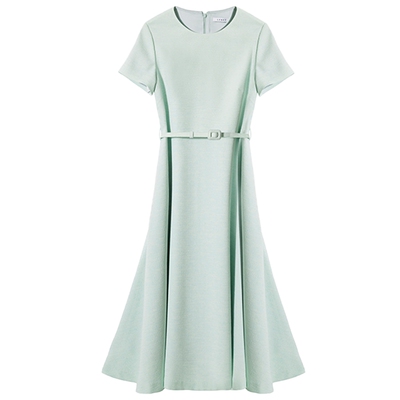 LANCY/朗姿2026夏季新款气质小香风清新收腰A字中长款端庄连衣裙