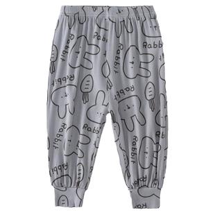 莫代尔婴儿防蚊裤长裤夏装宝宝儿童裤子薄款夏季束脚灯笼裤运动裤