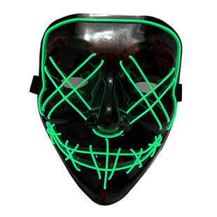 万圣节LED发光面具无线款小丑V字仇杀夜光鬼脸狼人杀舞会成人通用