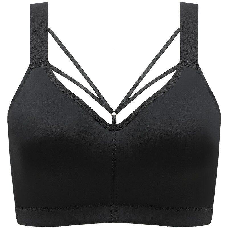 月色大码内衣女胖mm大胸显小文胸光面收副乳全罩杯薄款上托防下垂