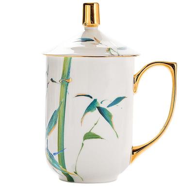 华光国瓷骨瓷盖杯水杯泡茶杯