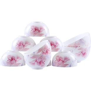 华光国瓷骨瓷餐具8只米饭碗2只面碗10碗套装 家用饭碗面碗 釉中彩