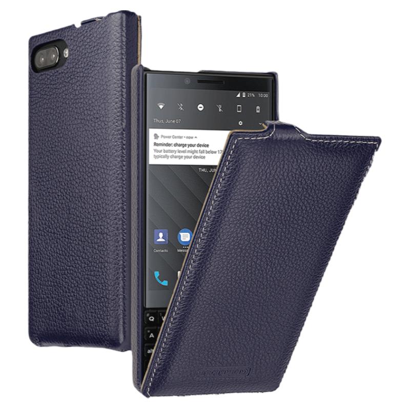 适用黑莓key2手机皮套休眠BlackBerry key2LE保护套黑莓key1翻盖防摔壳key2手机壳真皮商务风