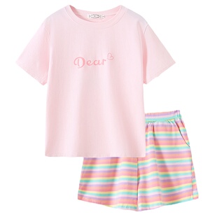 2026新款睡衣女款夏季纯棉短袖两件套可爱卡通网红休闲家居服套装