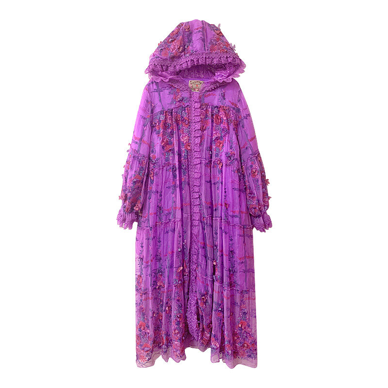 桑蚕丝棉服女高级轻奢刺绣大码宽松显瘦轻薄保暖棉衣长款百搭外套