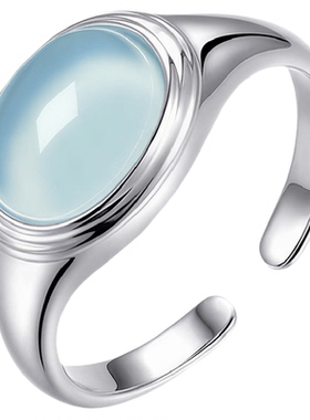 【陈昊宇同款】sufua流光回声海蓝宝戒指高级轻奢小众925银戒ins