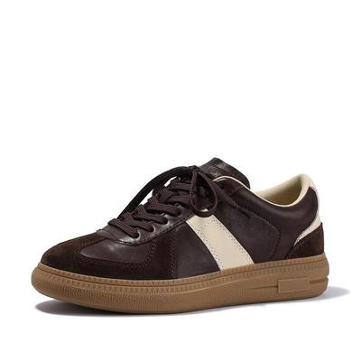 BellaLily2025秋季新款复古街头德训鞋百搭舒适休闲鞋牛皮潮鞋女